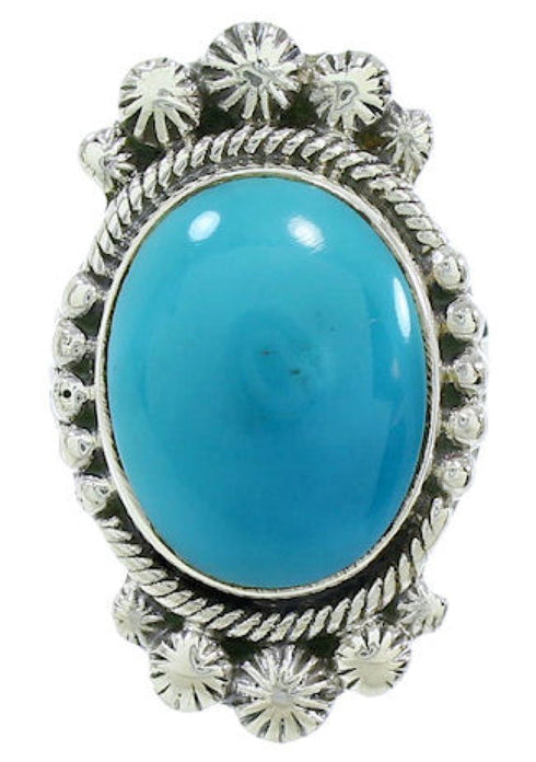 Southwest Jewelry Turquoise Sterling Silver Ring Size 5-3/4 WX35647
